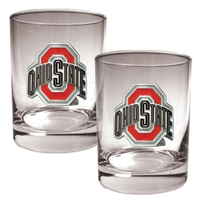 Ohio State Buckeyes 2pc Rocks Glass Set
