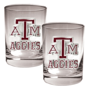 Texas A&M Aggies 2pc Rocks Glass Set