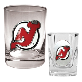 New Jersey Devils Rocks Glass & Square Shot Glass Set