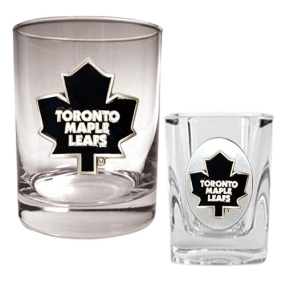 Toronto Maple Leafs Rocks Glass & Square Shot Glass Set