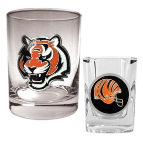 Cincinnati Bengals Rocks Glass & Shot Glass Set
