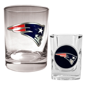 New England Patriots Rocks Glass & Shot Glass Set