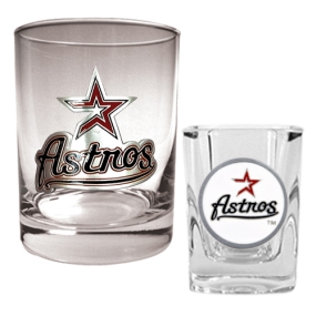 Houston Astros Rocks Glass & Square Shot Glass Set