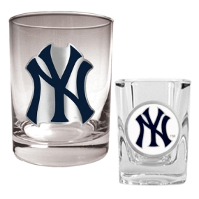 New York Yankees Rocks Glass & Square Shot Glass Set