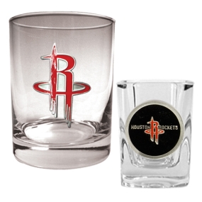 Houston Rockets Rocks Glass & Square Shot Glass Set