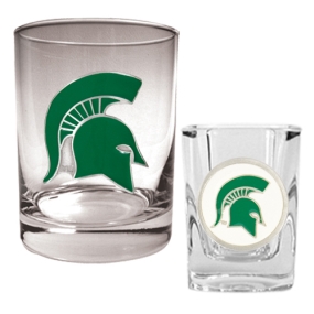 Michigan State Spartans Rocks Glass & Shot Glass Set