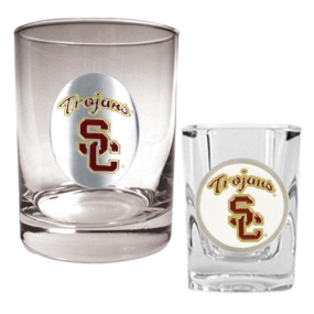 USC Trojans Rocks Glass & Shot Glass Set