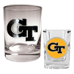 Georgia Tech Yellow Jackets Rocks Glass & Shot Glass Set
