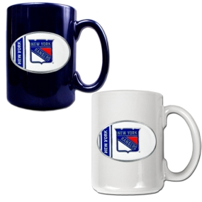 New York Rangers 2pc 15oz Ceramic Mug Set