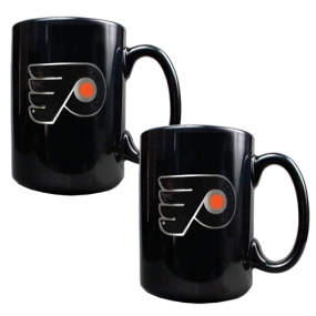 Philadelphia Flyers 2pc Black Ceramic Mug Set