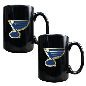 St. Louis Blues 2pc Black Ceramic Mug Set