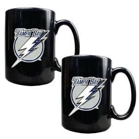 Tampa Bay Lightning 2pc Black Ceramic Mug Set