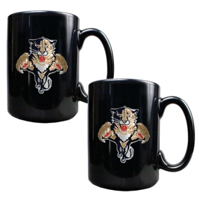 Florida Panthers 2pc Black Ceramic Mug Set