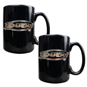 Anaheim Ducks 2pc Black Ceramic Mug Set