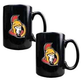 Ottawa Senators 2pc Black Ceramic Mug Set