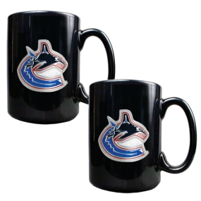Vancouver Canucks 2pc Black Ceramic Mug Set