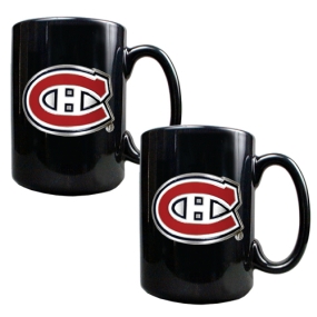 Montreal Canadiens 2pc Black Ceramic Mug Set