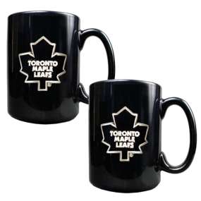 Toronto Maple Leafs 2pc Black Ceramic Mug Set