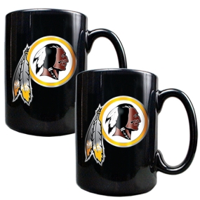 Washington Redskins 2pc Black Ceramic Mug Set