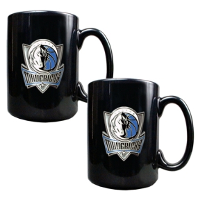 Dallas Mavericks 2pc Black Ceramic Mug Set
