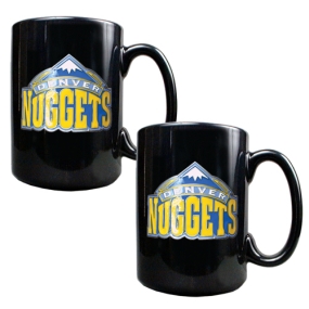 Denver Nuggets 2pc Black Ceramic Mug Set