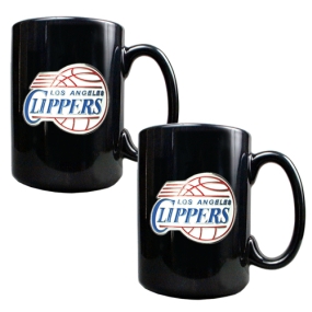 Los Angeles Clippers 2pc Black Ceramic Mug Set