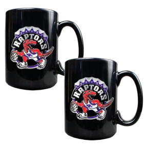 Toronto Raptors 2pc Black Ceramic Mug Set