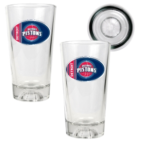 Detroit Pistons 2pc Pint Ale Glass Set with Basketball Bottom