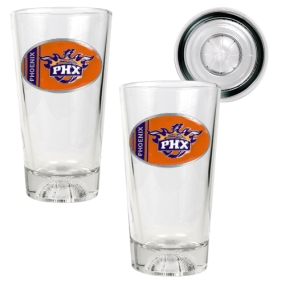 Phoenix Suns 2pc Pint Ale Glass Set with Basketball Bottom