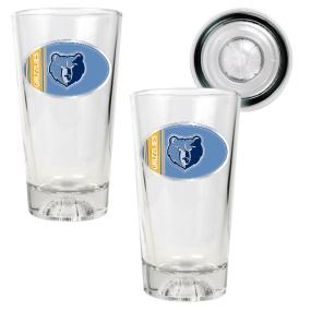 Memphis Grizzlies 2pc Pint Ale Glass Set with Basketball Bottom