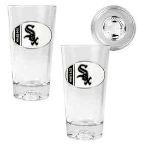 Chicago White Sox 2pc Pint Ale Glass Set with Baseball Bottom