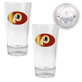 Washington Redskins 2pc Pint Ale Glass Set with Football Bottom