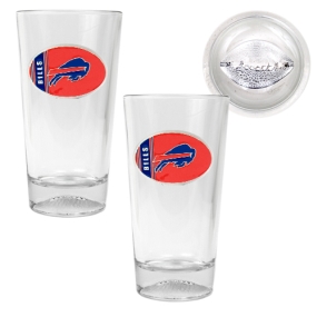 Buffalo Bills 2pc Pint Ale Glass Set with Football Bottom