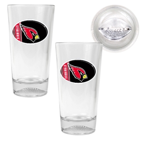 Arizona Cardinals 2pc Pint Ale Glass Set with Football Bottom