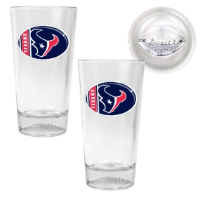 Houston Texans 2pc Pint Ale Glass Set with Football Bottom