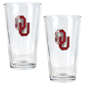 Oklahoma Sooners 2pc Pint Ale Glass Set