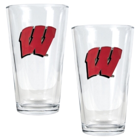 Wisconsin Badgers 2pc Pint Ale Glass Set