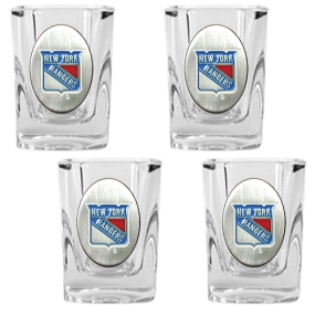 New York Rangers 4pc Square Shot Glass Set