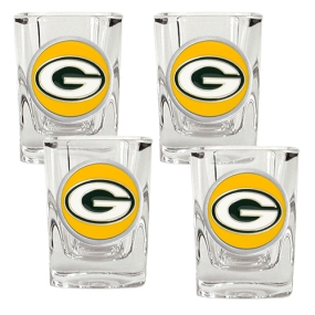Green Bay Packers 4pc Square Shot Glass Set