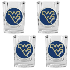 West Virginia Mountaineers 4pc Square Shot Glass Set