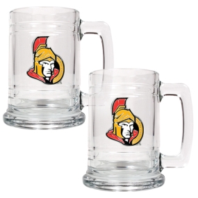 Ottawa Senators 2pc 15oz Glass Tankard Set- Primary Logo