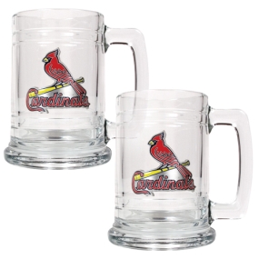 Saint Louis Cardinals 2pc 15oz Glass Tankard Set- Primary Logo