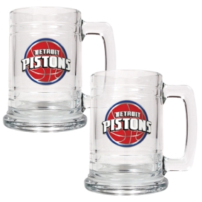 Detroit Pistons 2pc 15oz Glass Tankard Set