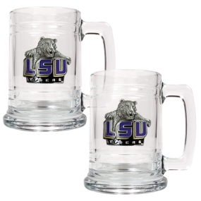 LSU Tigers 2pc 15oz Glass Tankard Set