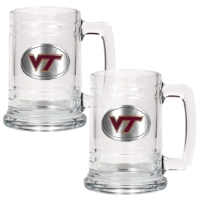 Virginia Tech Hokies 2pc 15oz Glass Tankard Set