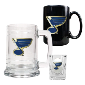 St. Louis Blues 15oz Tankard, 15oz Ceramic Mug & 2oz Shot Glass Set
