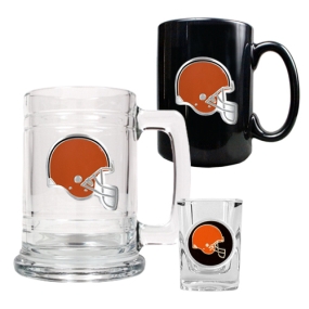 Cleveland Browns 15oz Tankard, 15oz Ceramic Mug & 2oz Shot Glass Set