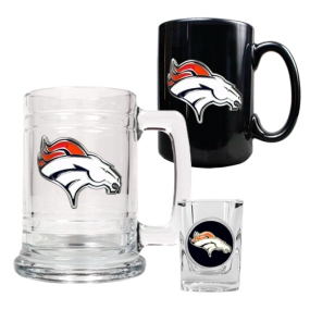 Denver Broncos 15oz Tankard, 15oz Ceramic Mug & 2oz Shot Glass Set