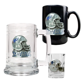New England Patriots 15oz Tankard, 15oz Ceramic Mug & 2oz Shot Glass Set