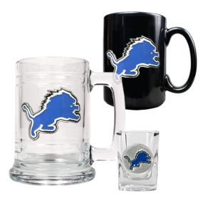 Detroit Lions 15oz Tankard, 15oz Ceramic Mug & 2oz Shot Glass Set